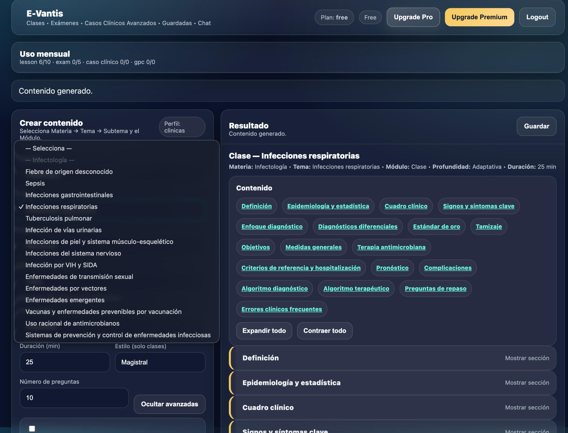 E-Vantis Plataforma de Enseñanza Médica