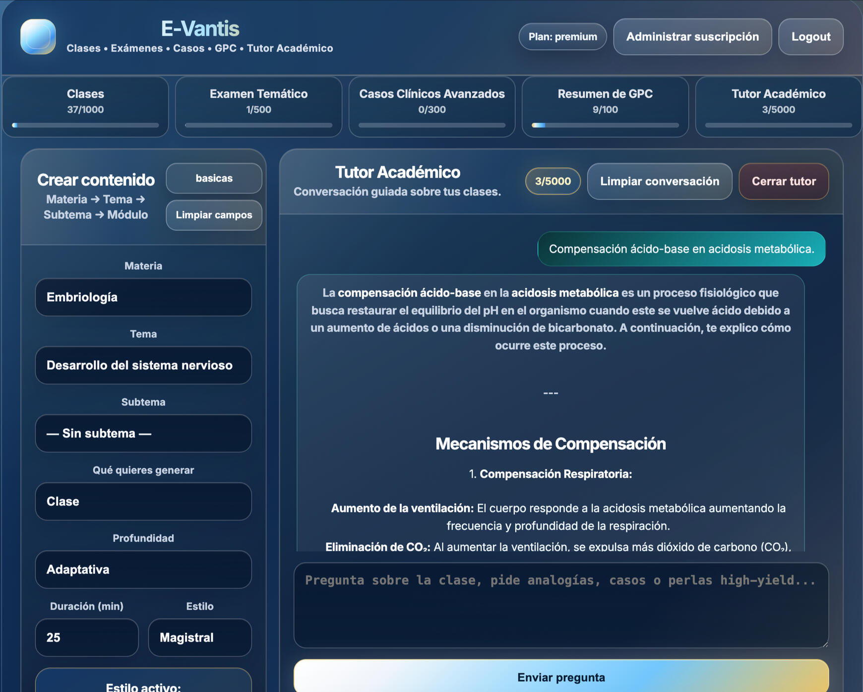 E-Vantis Plataforma de Enseñanza Médica Enseñanza Médica con IA
